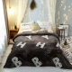 Chăn một mảnh nam và nữ san hô lông cừu flannel cộng với nhung hai mặt mùa đông dày ký túc xá sinh viên độc thân bộ ga giường everon