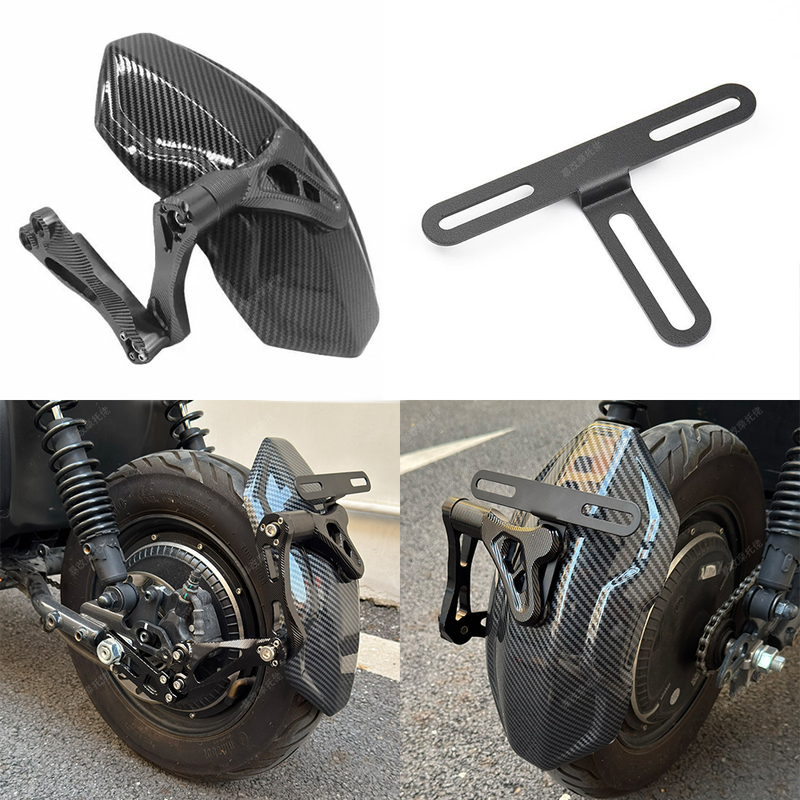Suitable for Ninebot Electric Scooters and Motorcycles, Universal Alloy Waterproof Fender, Carbon Fiber Pattern Fender for Electric Scooters