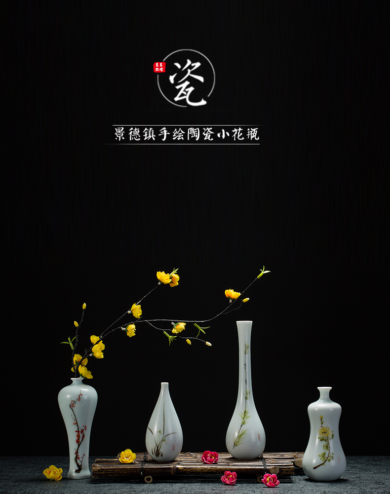 Jingdezhen hand - made ceramic floret bottle of new Chinese style living room TV cabinet simulation flowers, flower arrangement, household adornment furnishing articles