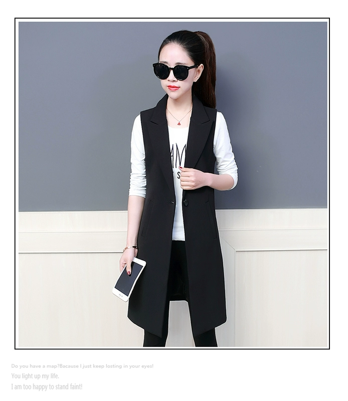 Xuân 2019 phiên bản Hàn Quốc mới của mùa đông thủy triều thon thả thon dài phù hợp với áo vest nữ không tay vest