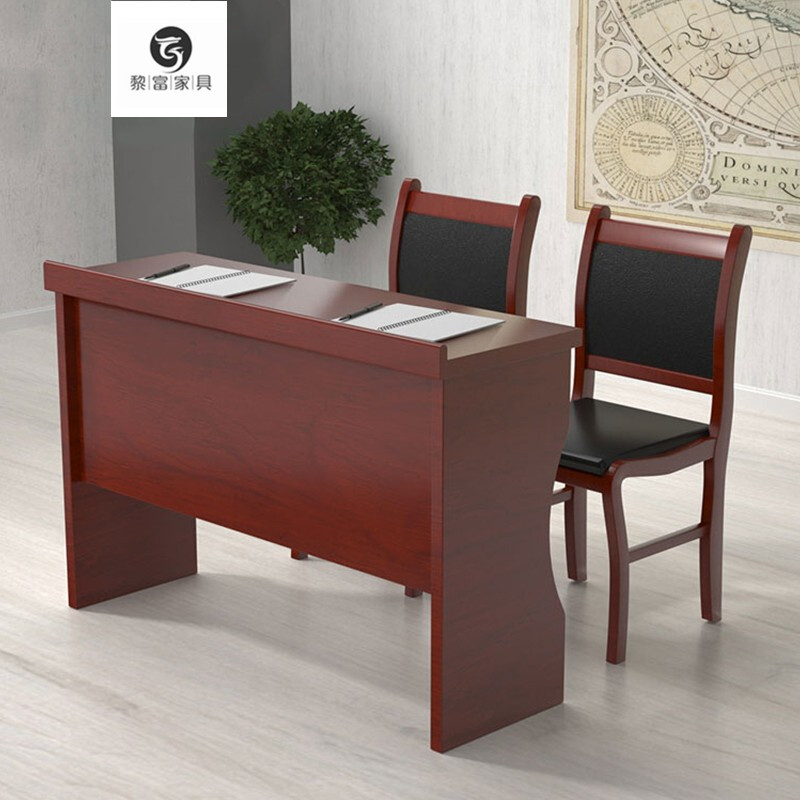 Shanghai Le Fujia Furniture Meeting Room Venue Training Table And Chairs Combined Long Bar Table Paint Wooden Leather Bar Table