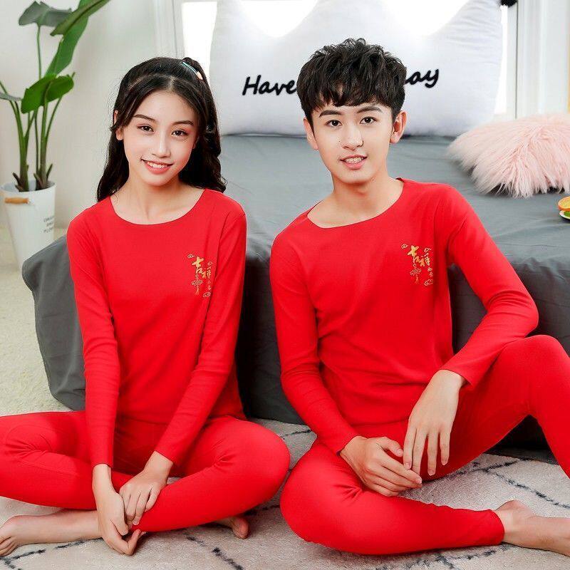 Big red life Developer thickness hair dress dress boy and girl double-sided grinding children autumn sanitary pants