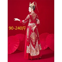 Chinese style wedding dress Chinese wedding dress Ancient style large size Xiuhe dress female 200 pounds bride Wedding He Xiu dress bridal outfit