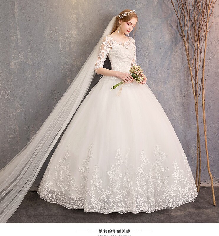 New Wedding Dress 2025 Bride Wedding Long-Sleeved Slim Fit Korean Style Plus Size Forest Style Floor-Length Wedding Dress Spring and Autumn New Wedding Dress 2025 Bride Wedding Long-Sleeved Slim Fit Korean Style Plus Size Forest Style Floor-Length Wedding Dress Spring and Autumn