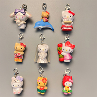 Cute Hello Kitty accessories, black leather kitty cat mobile phone case pendant, camera ccd bag, girl accessories