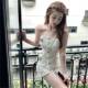 Polyester 2023 summer slimming ແລະ elegant ladies