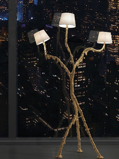 Italian Light Luxury Floor Lamp, Post-Modern All-Copper Branch Art-Inspired Creative Living Room Floor Lamp
