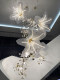 Large Art Crystal Flower Chandelier Stairwell Decorative Lamp Villa Duplex Floor Hall Creative Crystal Lamp
