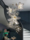 Large Art Crystal Flower Chandelier Stairwell Decorative Lamp Villa Duplex Floor Hall Creative Crystal Lamp