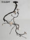 Light Luxury Living Room Chandelier, All-Copper Branch Ceramic Magnolia Flower Art, Wabi-Sabi Style, New Chinese Style Chandelier, Dining Room Tea Room Lamp