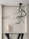 Light Luxury Living Room Chandelier, All-Copper Branch Ceramic Magnolia Flower Art, Wabi-Sabi Style, New Chinese Style Chandelier, Dining Room Tea Room Lamp