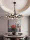Light Luxury Living Room Chandelier, All-Copper Branch Ceramic Magnolia Flower Art, Wabi-Sabi Style, New Chinese Style Chandelier, Dining Room Tea Room Lamp