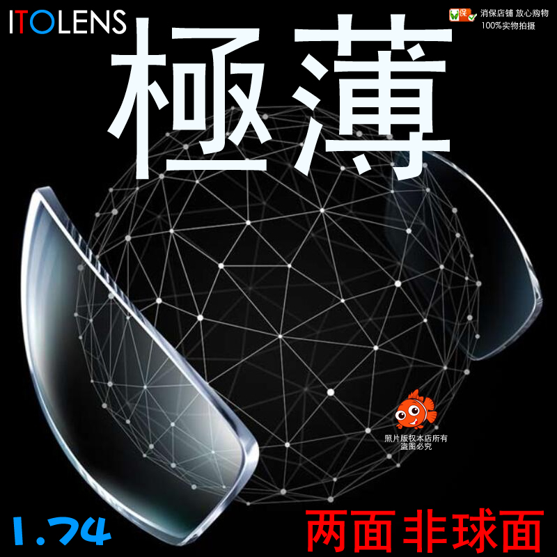 Imported from Japan, Ultra-Thin, Transparent, Wear-Resistant, Professional Eyeglass Lenses 174 1.74 Double Aspheric, One Piece