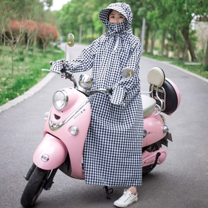Electric car hooded sunscreen women's long summer breathable anti-ultraviolet loose long-sleeved cotton coat sunscreen