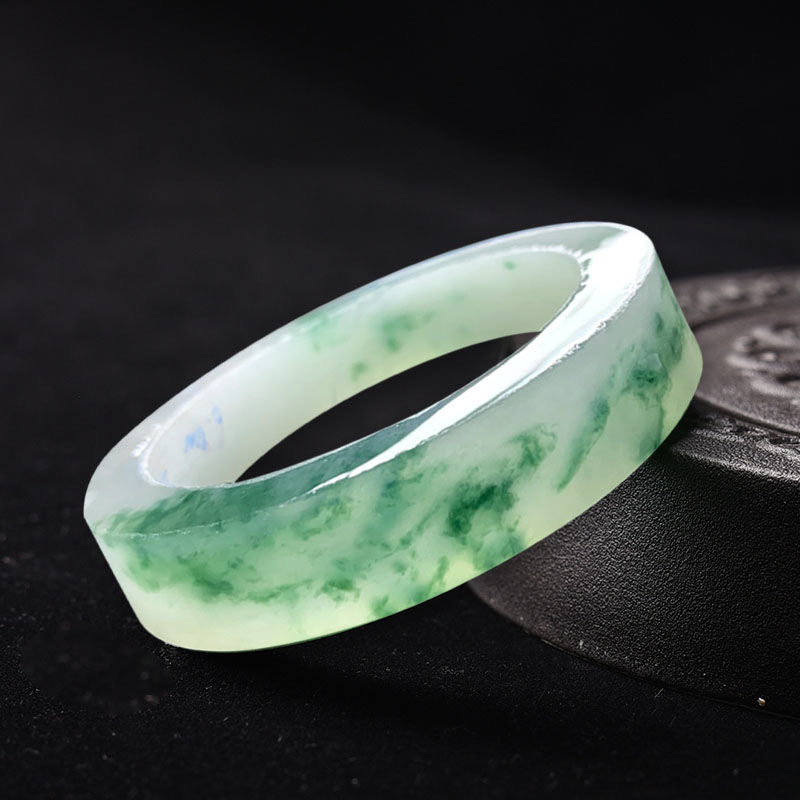 Farkasso jewelry live Myanmar natural emerald jade bracelet floating with glue high ice seed jade