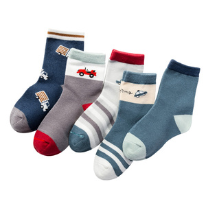 9.9元包邮  妙优童 儿童纯棉童袜5双