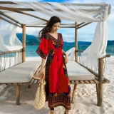 Ретро этническое пляжное платье, длинная юбка, Таиланд, этнический стиль, стиль бохо, большой размер