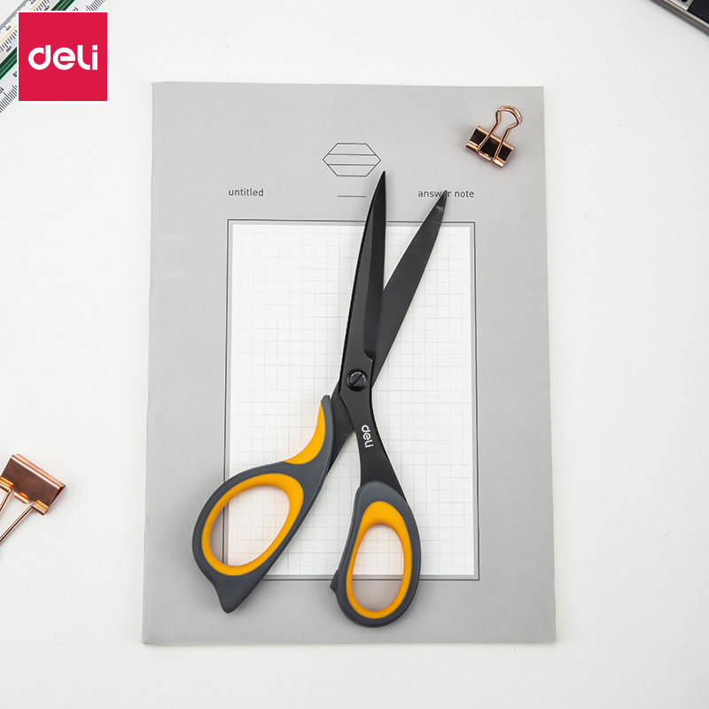 Able 6027 Teflon cladding Scissors Alloy stainless steel Scissors Office Scissors Beauty Work Scissors Home Kitchen Scissors Student Midsize coat No tip round