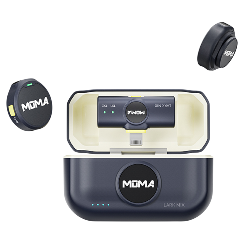 美品MOMA マイク猛玛 Lark MIX纽扣无线领夹式麦克风收音录音直播猛犸 猛玛LARK MIX一拖二降噪无线领夹麦克风直播录音设备支援全场景收音
