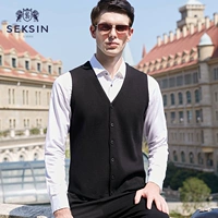 Nghĩ rằng kinh doanh vest nam vest vest Anh gió phù hợp với vest rắn màu đan áo vest không tay cardigan nam áo len nam cổ lọ hàn quốc