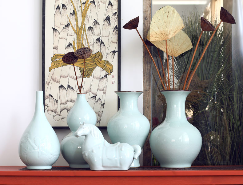 Longquan celadon vase gourd bottle flask ceramic vase vases, flower vases, the clear soup WoGuo for Buddha
