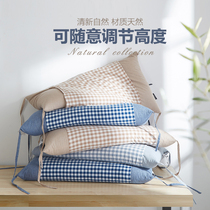 100% cotton washed cotton pillow 100% buckwheat shell High and low cervical spine pillow Household pillow core Single pack Single 100% cotton whole head