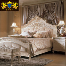 European solid wood bed 1 8 meters double French matrimonial bed white master bedroom furniture New carved 1 5 meters princess bed