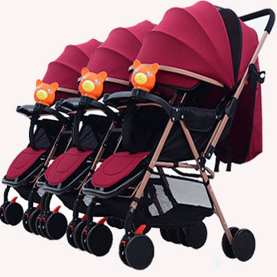 Twins triplets baby stroller can be split up to be able to sit down and can be folded into an elevator high landscape trolley