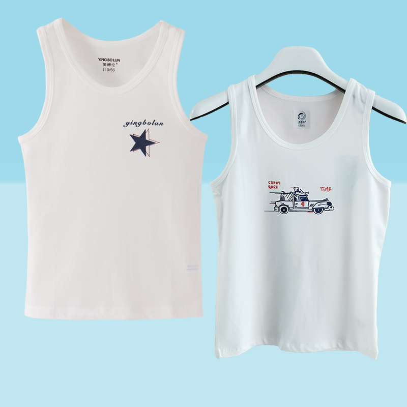 Boy vest mùa hè mỏng bụng bông mặc một đứa trẻ giữa áo đáy bé cross-bar vest 2 miếng.