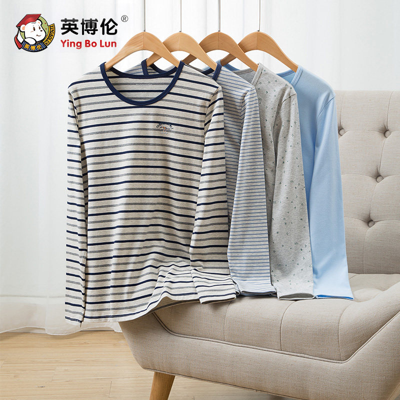 Teen Boy Big Size Spring Autumn Clothes Single Piece Warm Blouse Full Cotton Sweatshirt Big Boy Long Sleeve Underwear thin section