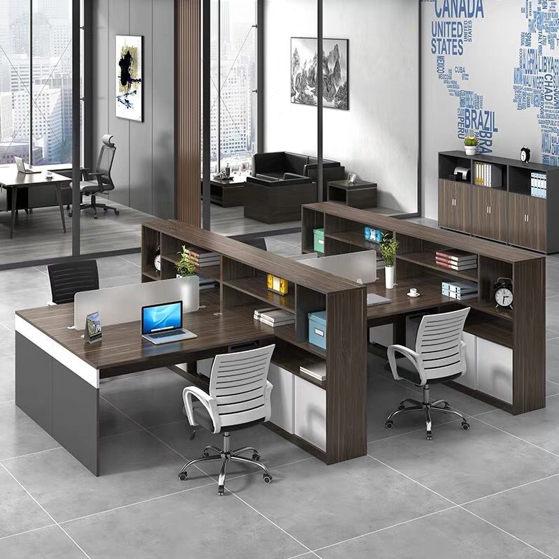 Le Tuo financial desk Simple modern staff desk 6-person I creative desk Computer desk 4-person staff desk