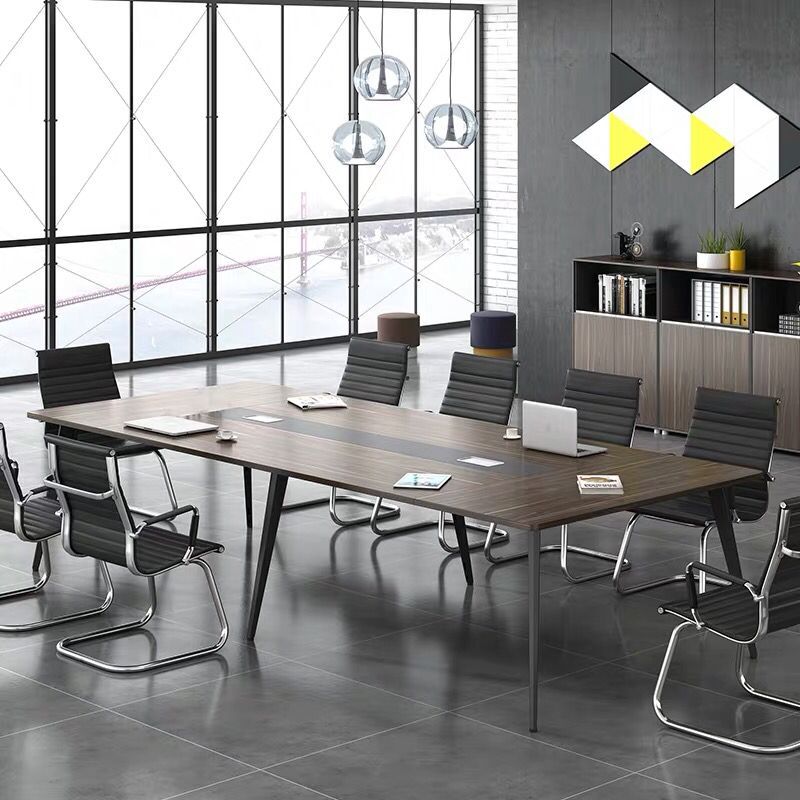 Letuo conference table multi-person negotiation table and chair combination creative reception table wooden long table simple modern office furniture
