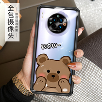 Weibubble for Huawei MATE30 mobile phone case lens all-inclusive MATE30PRO transparent glass 5G tide men and women METE silicone ultra-thin 30ePro Cartoon Net Red Bear POR