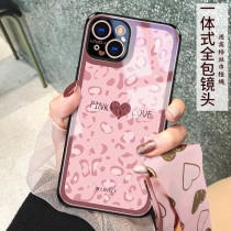 Apple 13 mobile phone case female New Tide iphone13pro lens all-inclusive anti-drop 13promax advanced sense glass 13max Net red with POR pink love protective cover