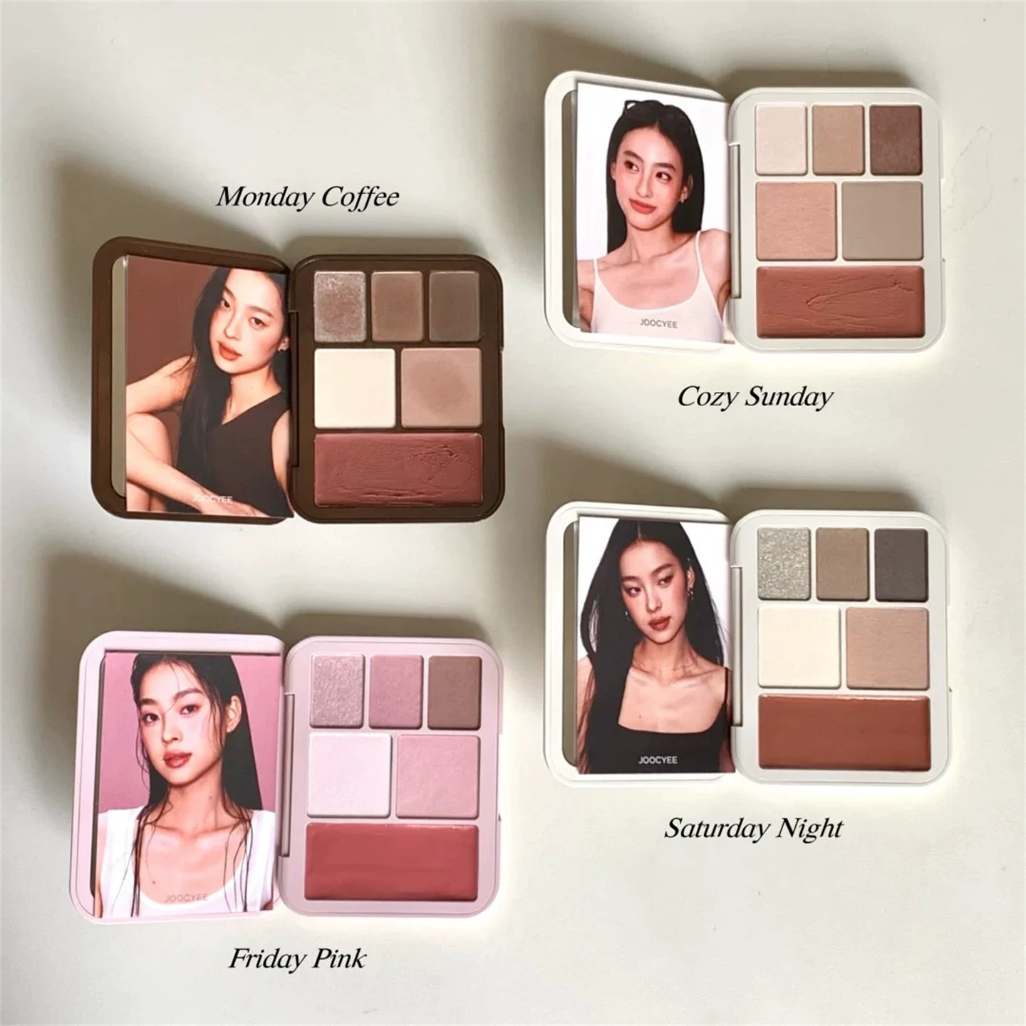 Joocyee, complex eye shadow reusable, lipstick, face blush