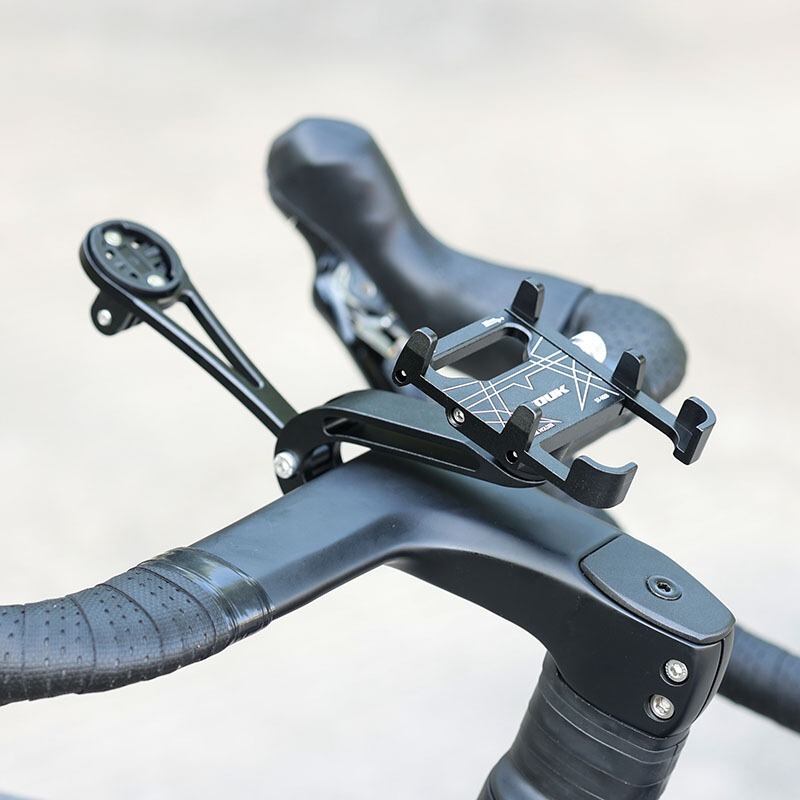 Road Bike Integrated Handlebar Extension Bracket, Mobile Phone Holder, Light and Computer Mount, Aluminum Alloy Three-In-One Mobile Phone Holder