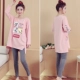 Bộ đồ ngủ nữ mùa thu cotton dài tay phục vụ mùa xuân và cotton mùa thu phiên bản Hàn Quốc của bộ đồ tươi mát và đáng yêu để mặc ngoài thu đông