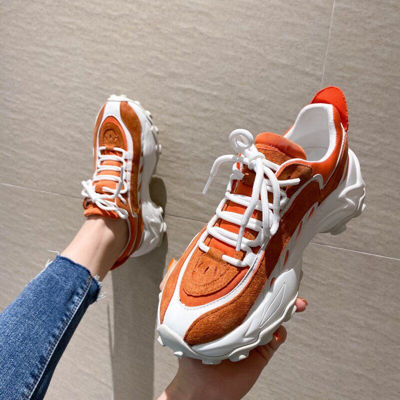 Givenivan dad shoes ins trend 2022 spring Korean version fashion all-match leather stitching casual sneakers