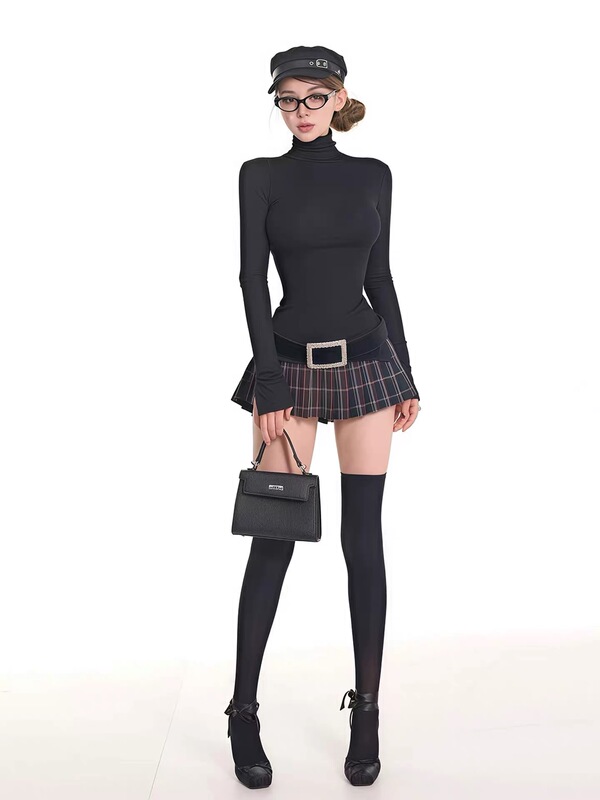 Longya Tong Recommends [Glan Story] Autumn European and American Pure and Alluring Style Women's Long-Sleeved Suit with Short Skirt, Slimming for Hot Girls