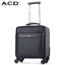 Leather luggage case men's 16-inch boarding case small black suitcase universal wheel business 22-inch luggage case