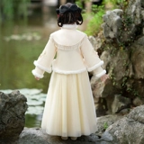 Утепленное демисезонное платье, ханьфу, зимняя юбка на девочку, наряд маленькой принцессы, детская одежда