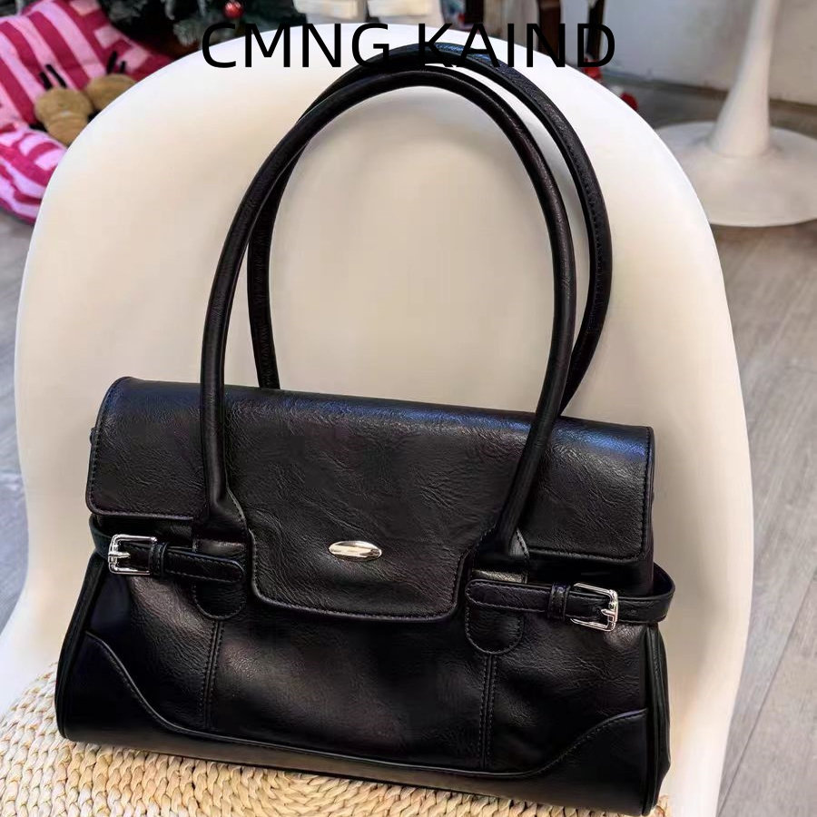CMNG KAIND Genuine Leather Niche Tote Bag for Women 2025 New Arrival Luxury Large Capacity Commuter Shoulder Bag - Thumbnail 2