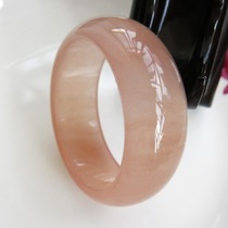 Xinjiang Hetian Jade Gobi jade bracelet Gobi Topaz widened thickened gold silk jade light pink bracelet