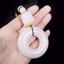 Natural Xinjiang Hetian Jade handlebars from time to time running pendant mutton white jade pendant men and womens models