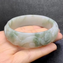 Xinjiang Hetian Jade jade bracelet Tianshan Cui Kunlun ice Cui handmade jade bracelet women send certificate
