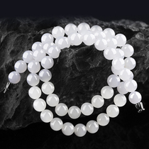 Natural Hetian Jade lamb jade necklace Xinjiang white jade bead string jade bead neck chain necklace send certificate
