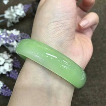 Natural Grape stone color thick ice green chalcedony bracelet women jade bracelet with certificate