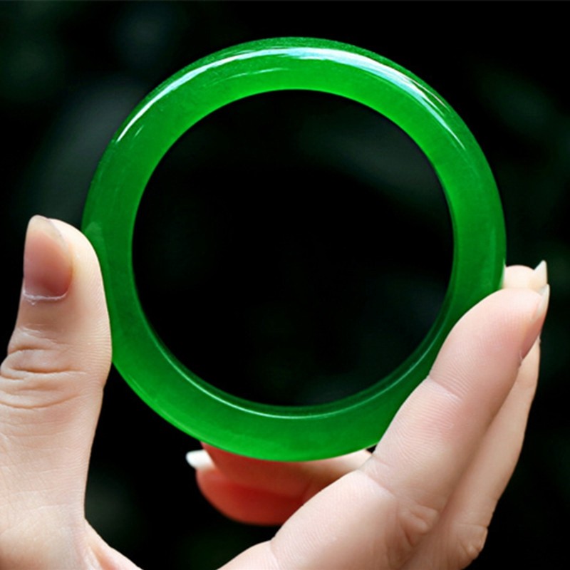 Natural hetian jade bracelet emerald green bracelet jasper bracelet gold silk jade bracelet