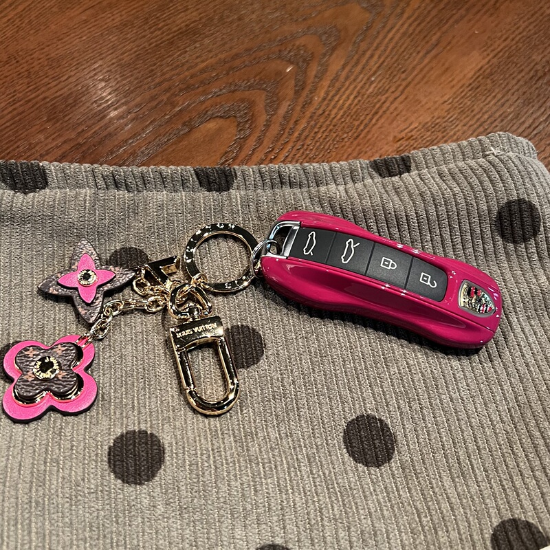 Starlight Gem Red Porsche Key Shell Macan718 Keychain Panamera Cayenne Coupe911Tayc