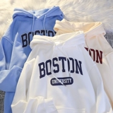 Осенняя утепленная демисезонная толстовка с капюшоном, в корейском стиле, оверсайз